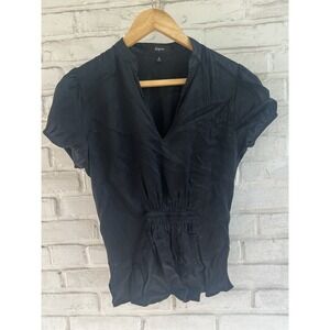 Express Womens Blouse Short Sleeve Sz Small Silk/spandex‎